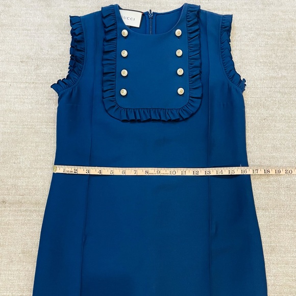 Gucci Ruffle Shift Dress with Pearl Buttons - Picture 8 of 12